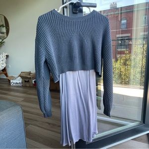 2 piece Anthropologie sweater and satin dress. XS